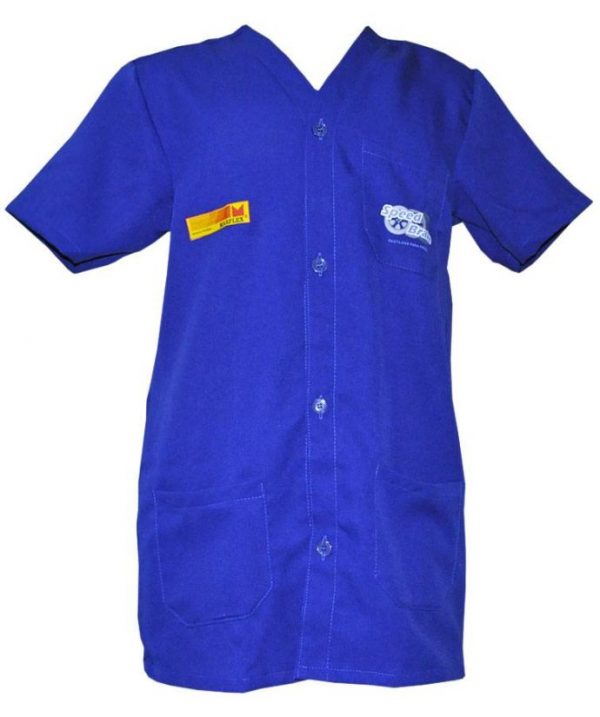 Uniforme Profissional, Jaleco Azul longo, manga curta, jandaia do sul
